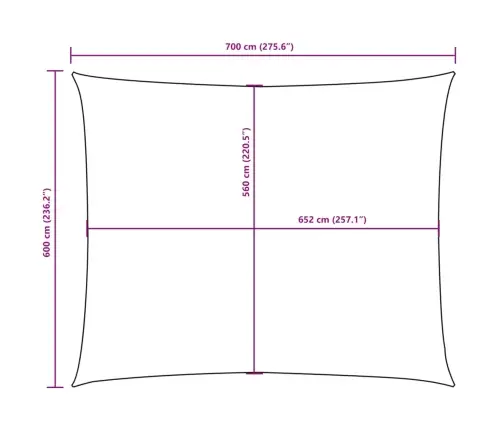 Saulessargs, Taisnstūra Forma, 6X7 M, Oranžs Oksforda Audums Vidaxl