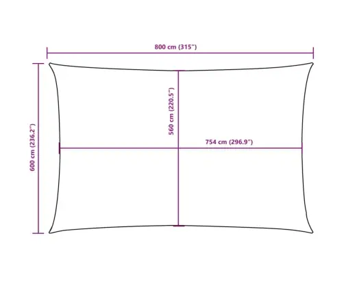 Saulessargs, Taisnstūra, 6X8 M, Oranžs Oksforda Audums  Vidaxl