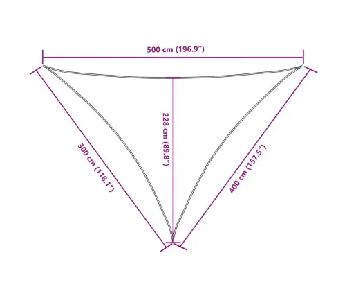 Saulessargs, 3X4X5 M, Trijstūra Forma, Oranžs Oksforda Audums Vidaxl