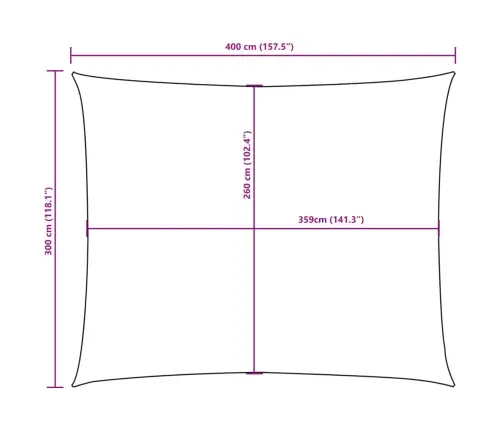 Saulessargs, Taisnstūra Forma, 3X4 M, Melns Oksforda Audums Vidaxl
