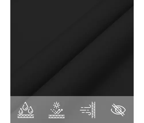 Saulessargs, Taisnstūra, 3X5 M, Melns Oksforda Audums Vidaxl