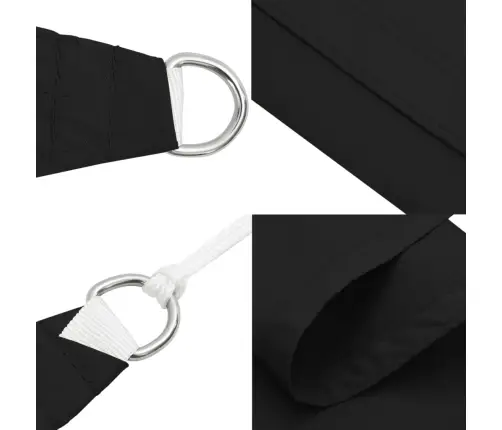 Saulessargs, Taisnstūra Forma, 5X6 M, Melns Oksforda Audums Vidaxl