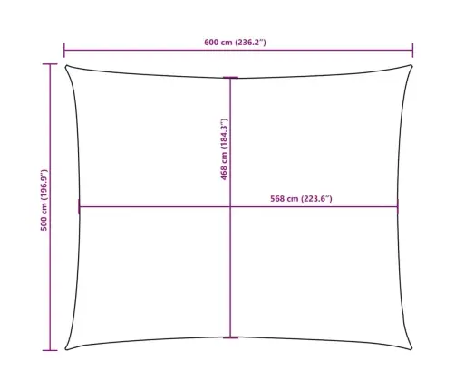 Saulessargs, Taisnstūra Forma, 5X6 M, Melns Oksforda Audums Vidaxl