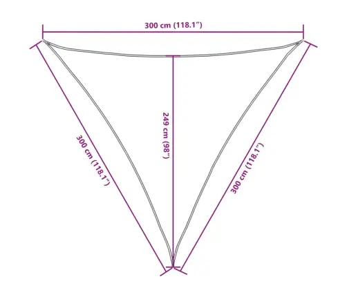 Saulessargs, 3X3X3 M, Trijstūra, Melns Oksforda Audums Vidaxl
