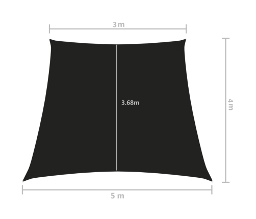 Saulessargs, 3/5X4 M, Trapeces Forma, Melns Oksforda Audums Vidaxl