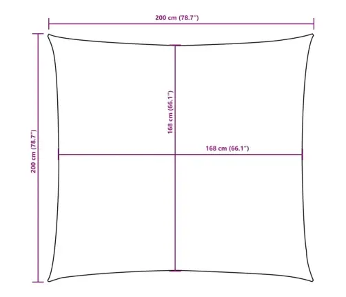 Uždanga Nuo Saulės, Ruda, 2X2M, Oksfordo Audinys, Kvadratinė Uždanga Nuo Saulės, Ruda, 2X2M, Oksfordo Audinys, Kvadratinė