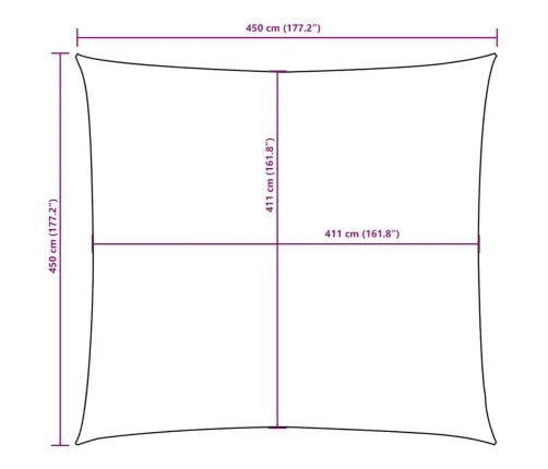 Saulessargs, 4,5X4,5 M, Kvadrāta Forma, Brūns Oksforda Audums Vidaxl