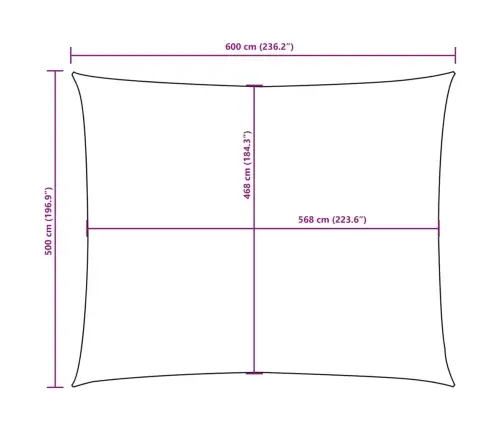 Saulessargs, Taisnstūra Forma, 5X6 M, Brūns Oksforda Audums Vidaxl