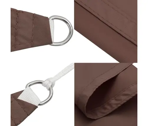 Saulessargs, 4X4X5,8 M, Trijstūra Forma, Brūns Oksforda Audums Vidaxl