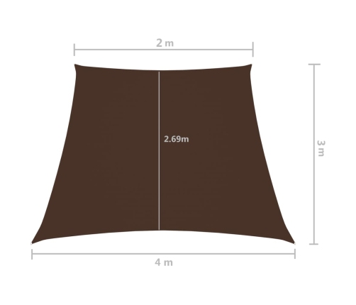 Saulessargs, 2/4X3M, Trapeces Forma, Brūns Oksforda Audums Vidaxl