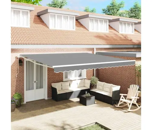 Markīze Balts 5 × 3,5 M Metāla Vidaxl