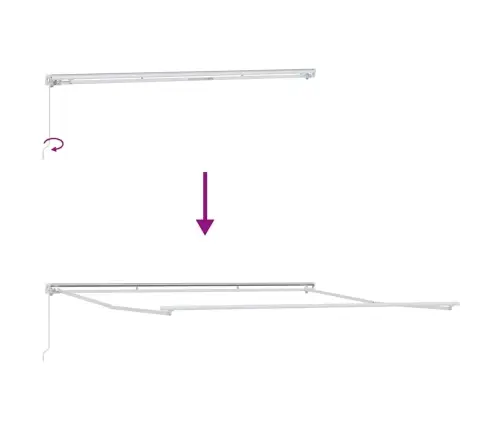 Markīze Balts 5 × 3,5 M Metāla Vidaxl