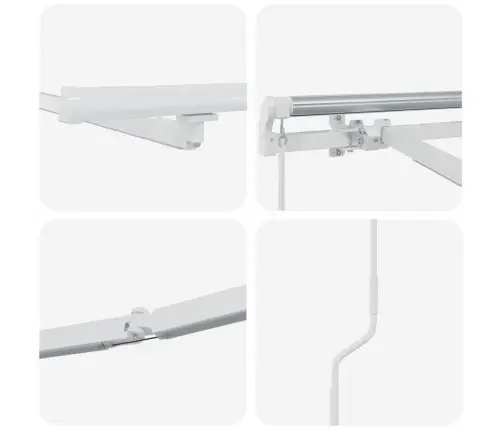 Kailastud Raam Led -Ribatuledega Valge 500 × 300 Cm Alumiinium