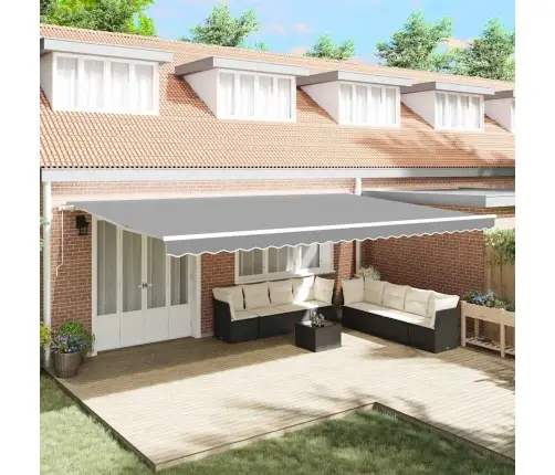 Markīze Manuāls Balts 6 X 3 M Metāla