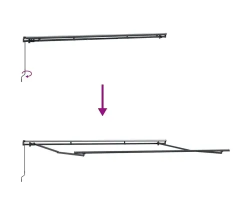 Markīze Manuāls Antracīts 4 × 3 M Metāla