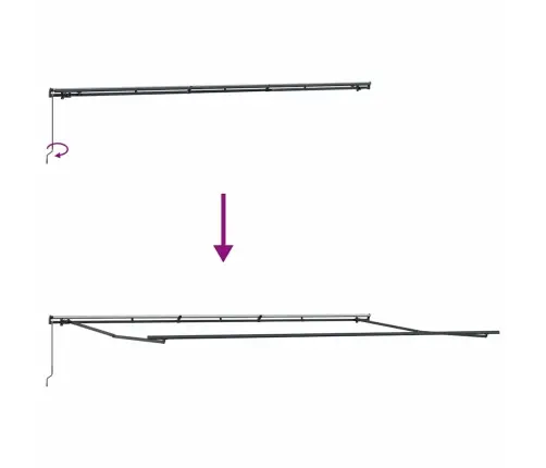 Markīze Manuāls Antracīts 6 × 3,5 M Metāla