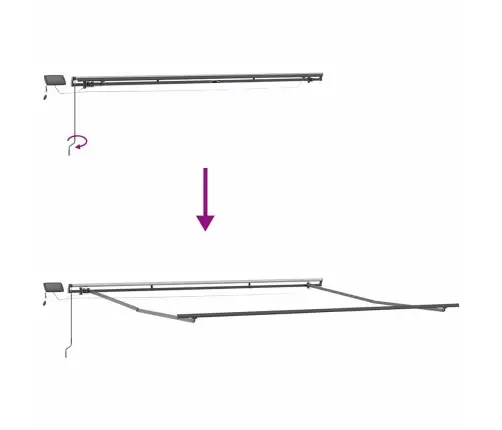 Markizės Rėmas Antracitas 500 × 350 Cm Aliuminis