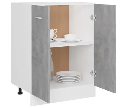 Alumine Kapp "Lyon", Betoonhall, 60 X 46 X 81,5 cm Töödeldud Puit