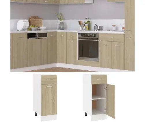 Sahtlitega Alumine Kapp "Lyon", Sonoma Tamm, 30 X 46 X 81,5 cm Töödeldud Puit