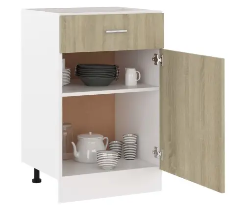 Sahtlitega Alumine Kapp "Lyon", Sonoma Tamm, 50 X 46 X 81,5 cm Töödeldud Puit