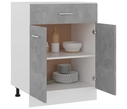 Apakšējais Skapītis Ar Atvilktnēm, Betonpelēks, 60X46X81,5 Cm Vidaxl