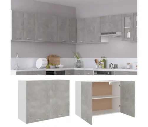 Piekarams Skapītis, Betona Pelēks, 80X31X60Cm Inženierijas Koks Vidaxl