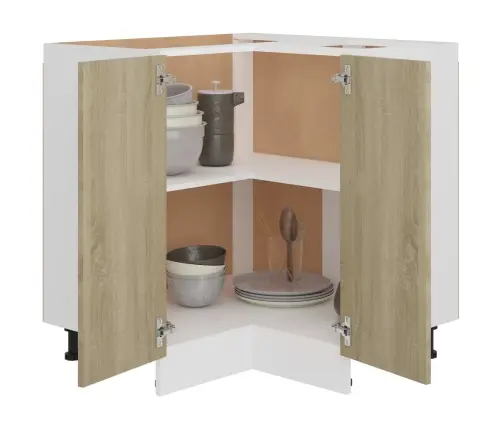 Nurgakapp "Lyon", Sonoma Tamm, 75,5X75,5X81,5 cm Töödeldud Puit