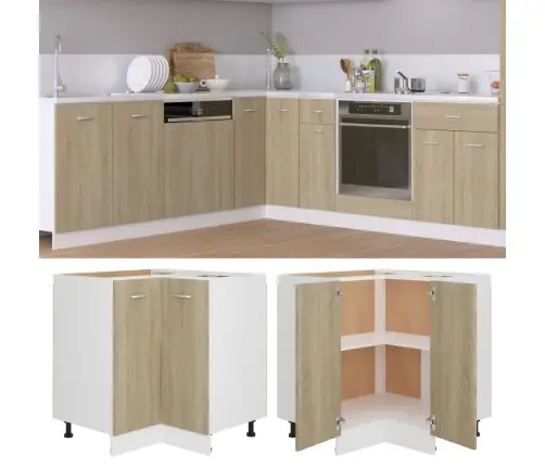 Nurgakapp "Lyon", Sonoma Tamm, 75,5X75,5X81,5 cm Töödeldud Puit