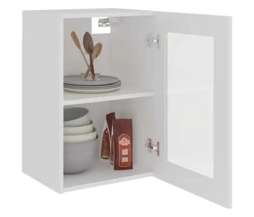 Pakabinama Stiklinė Spintelė,  “Lyon”,  Balta,  40X31X60Cm