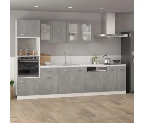 Pakabinama Stiklinė Spintelė,  “Lyon”,  Betono Pilka,  40X31X60Cm