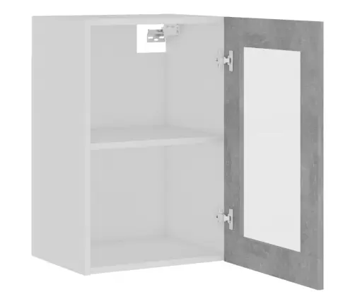 Pakabinama Stiklinė Spintelė,  “Lyon”,  Betono Pilka,  40X31X60Cm