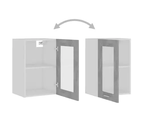 Pakabinama Stiklinė Spintelė,  “Lyon”,  Betono Pilka,  40X31X60Cm