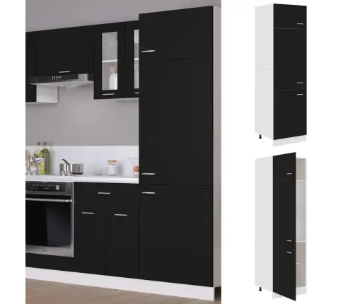 Külmkapp "Lyon", Must, 60 X 57 X 207 cm Töödeldud Puit