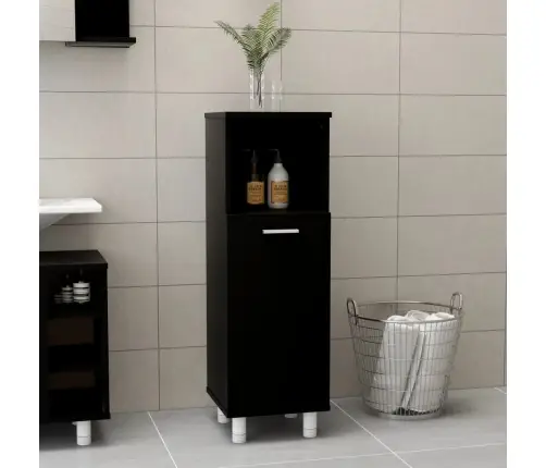 Vannasistabas Skapītis, Melns, 30X30X95 Cm, Inženierijas Koks Vidaxl