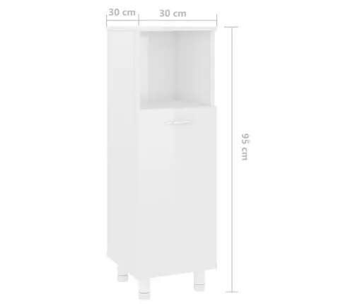 Vannasistabas Skapītis, Balts, 30X30X95 Cm, Inženierijas Koks Vidaxl