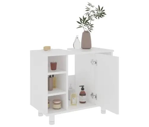 Vonios Kambario Spintelė, Balta, 60X32X53,5cm Apdirbta Mediena