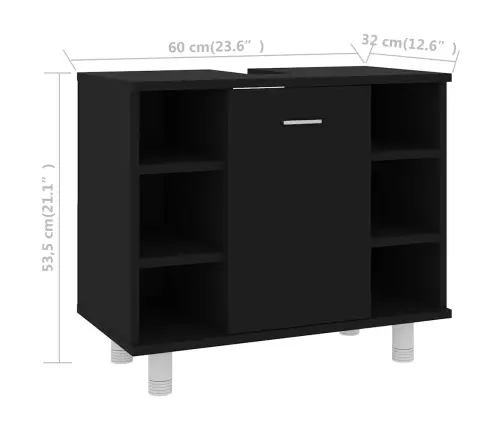 Vannitoakapp Must 60X32X53,5 Cm Tehispuit