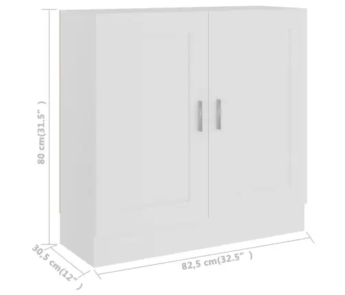 Raamaturiiul Valge 82,5 X 30,5 X 80 Cm Tehispuit Raamaturiiul Valge 82,5 X 30,5 X 80 Cm Tehispuit