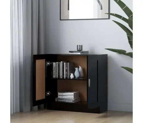 Raamatukapp, Must, 82,5 X 30,5 X 80 cm Tehispuit