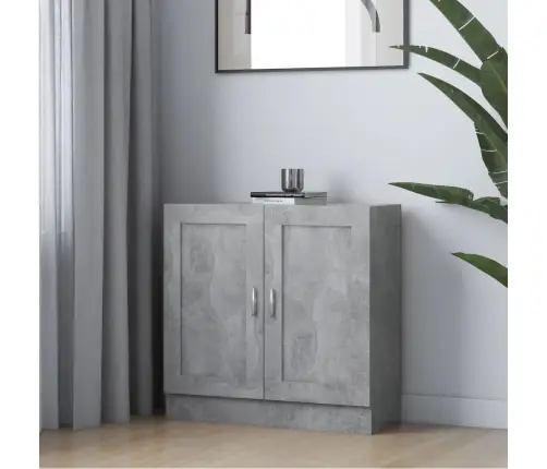 Grāmatu Skapis, Betona Pelēks, 82,5X30,5X80Cm Inženierijas Koks Vidaxl