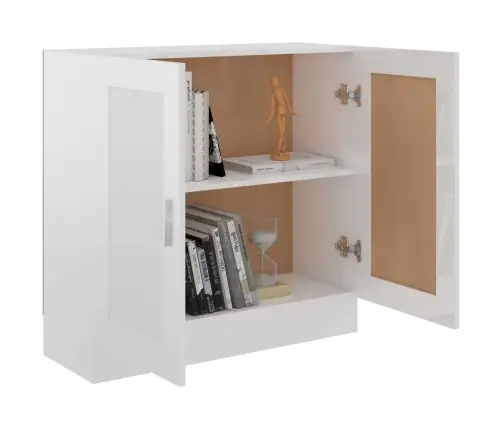 Raamaturiiul Kõrgläikega Valge 82,5X30,5X80 Cm Tehispuit