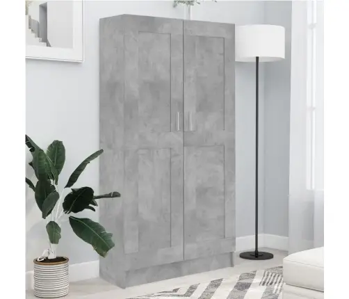 Grāmatu Skapis Betona Pelēks 82,5X30,5X150 Cm Inženierijas Koks Vidaxl