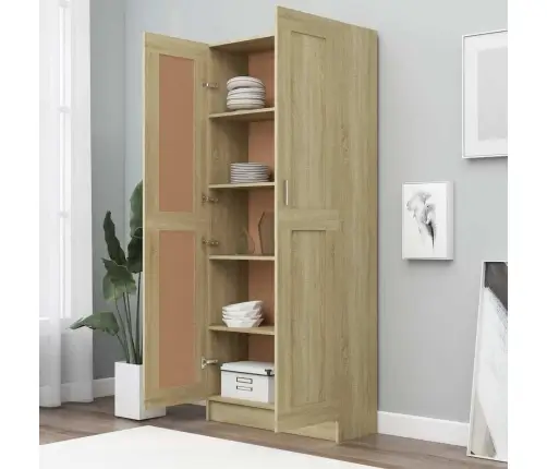 Grāmatu Skapis, Ozolkoka, 82,5X30,5X185,5 Cm, Inženierijas Koks Vidaxl