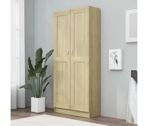 Grāmatu Skapis, Ozolkoka, 82,5X30,5X185,5 Cm, Inženierijas Koks Vidaxl