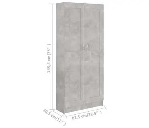 Raamaturiiul Betoonhall 82,5 X 30,5 X 185,5 Cm Tehispuit