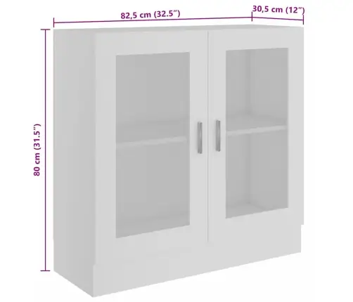 Vitrīna, Balta, 82,5X30,5X80 Cm, Inženierijas Koks Vidaxl