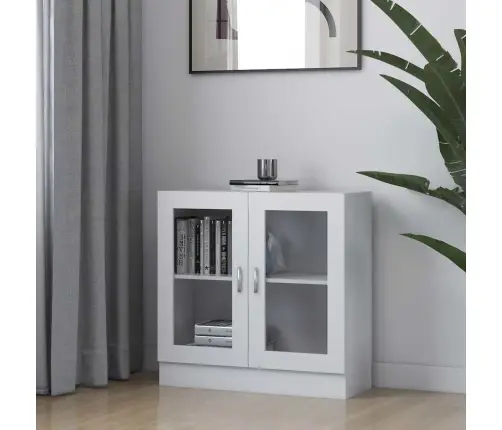 Vitrīna, Balta, 82,5X30,5X80 Cm, Inženierijas Koks Vidaxl