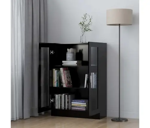 Vitrīna, Melna, 82,5X30,5X115 Cm, Inženierijas Koks Vidaxl
