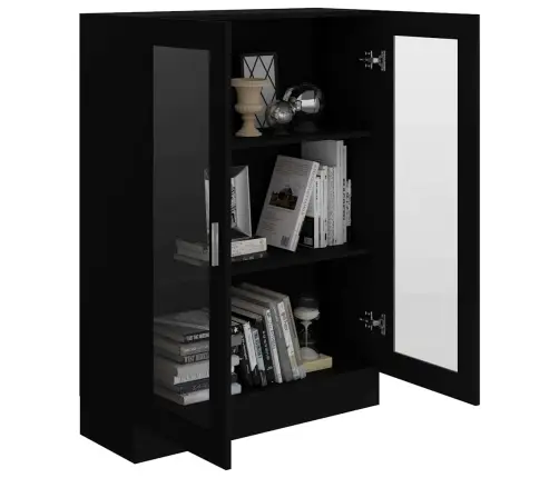Vitrīna, Melna, 82,5X30,5X115 Cm, Inženierijas Koks Vidaxl