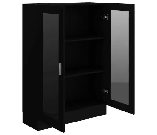 Vitrīna, Melna, 82,5X30,5X115 Cm, Inženierijas Koks Vidaxl